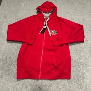 Men's Antigua Scarlet San Francisco 49ers Victory Full-Zip Hoodie Size XL